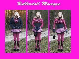 Rubberdoll Monique - First Walk As A Bimbo Doll free video