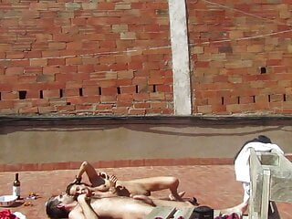 Amateur Couple Fucking On The Terrace, Outside Sex free video