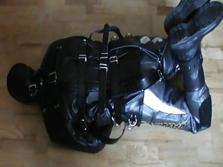 Leather Bikersuit And Leather Straitjacket free video