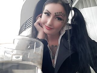 Smoking Fetish. Dominatrix Nika Smokes Sexy And Spits Into A Glass. Imagine That This Glass Is Your Mouth free video