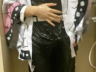 Shinobu Kocho Cosplay Wet Shower Asian Sissy free video