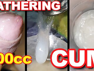 Gathering 100Cc Of My Own Cum - Many Cumshoots free video