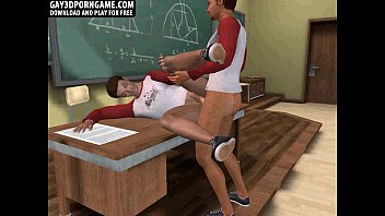 Horny 3D Cartoon Hunk Gets Fucked After Class free video