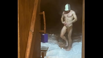 Sex Vlog From Village / Horny In The Bathhouse And Jerking Off A Big Dick / Pissing In An Outdoor Toilet In Winter free video