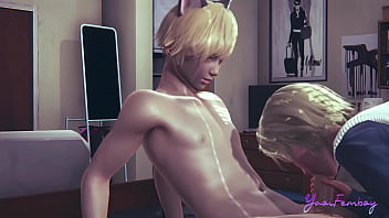 Yaoi Femboy Osuke - Could This Blonde Femboy Ride Like A Horse? - 3D Anime Manga free video