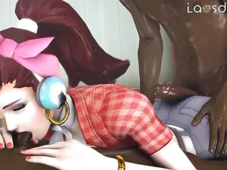 Sexy Overwatch D.va Interracial Pleasing Her Lovely Fans free video