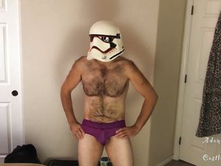 Stormtrooper Tries On Panties Striptease free video