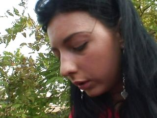 Beautiful Dark Haired Teen Pleasing A Old Cock In Public free video