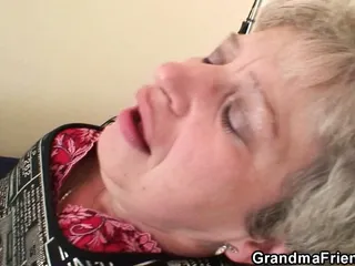 Old Granny Fingering Hairy Pussy Before 3Some free video