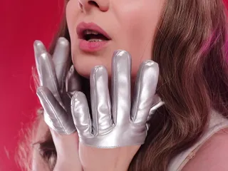 Asmr: Silver Fetish Gloves - By Arya Grander free video