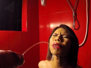 Ladyboy Kim Blows A Dick And Gets Pissed On free video